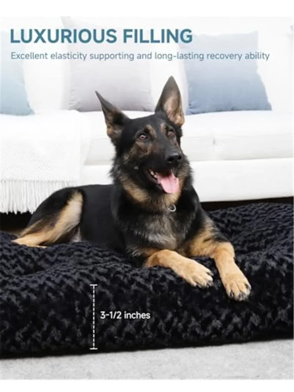 New Washable Dog Bed Anti-Slip Dog Crate Beds Deluxe Plush Kennel Pad Comfy